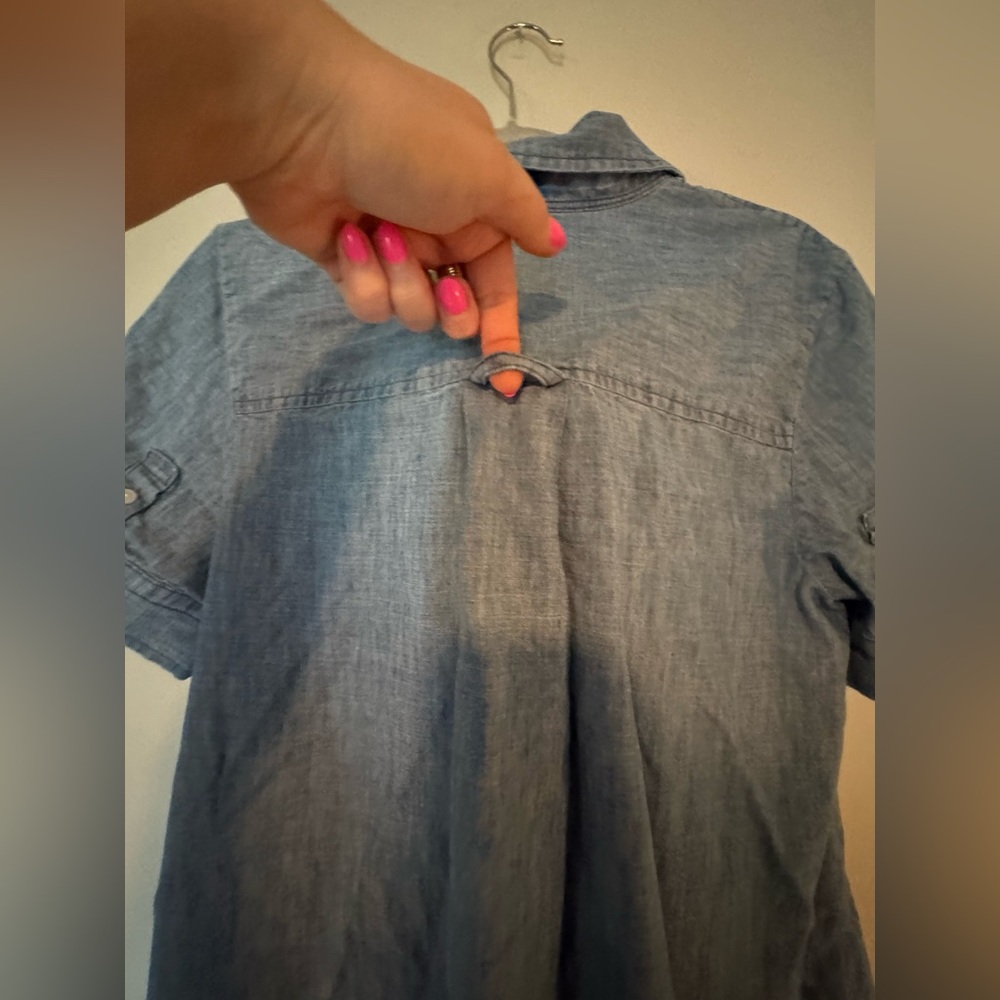 EUC Everlane Blue Denim Look Midi Shirt Dress Size Small - Picture 5 of 12